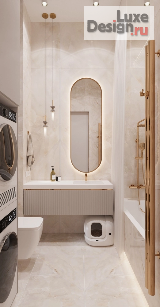 Дизайн интерьера ванной "Ванная в ЖК "Олимпика" г. Екатеринбург" (фото 3)