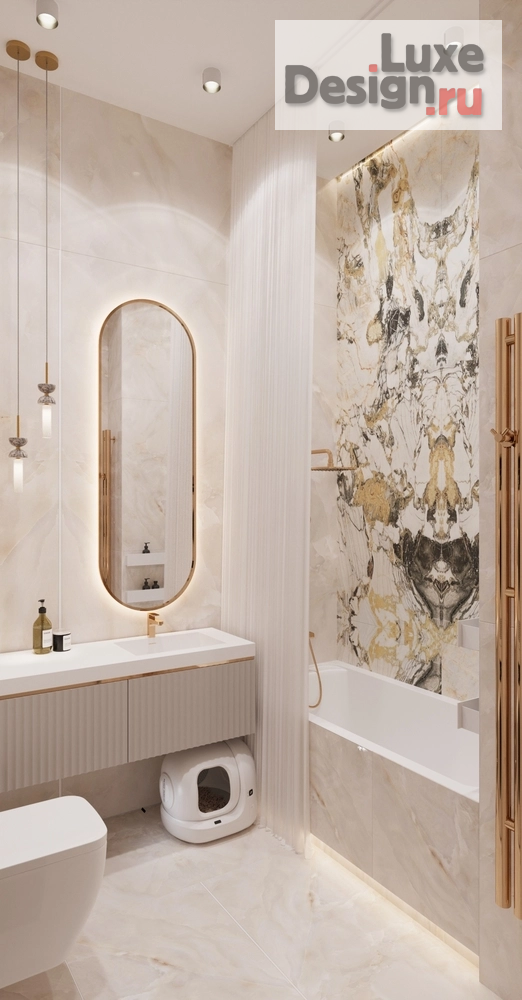 Дизайн интерьера ванной "Ванная в ЖК "Олимпика" г. Екатеринбург" (фото 1)