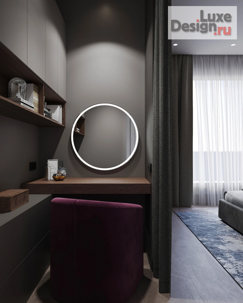 Дизайн интерьера трехкомнатной квартиры "Восхождение на вершину. Дизайн-проект 3-х комнатной квартиры в ЖК Ленина 8, г. Екатеринбург" (фото 23)