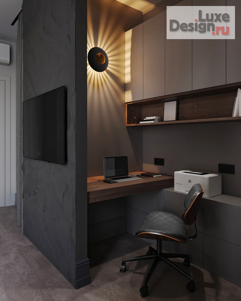 Дизайн интерьера трехкомнатной квартиры "Восхождение на вершину. Дизайн-проект 3-х комнатной квартиры в ЖК Ленина 8, г. Екатеринбург" (фото 24)