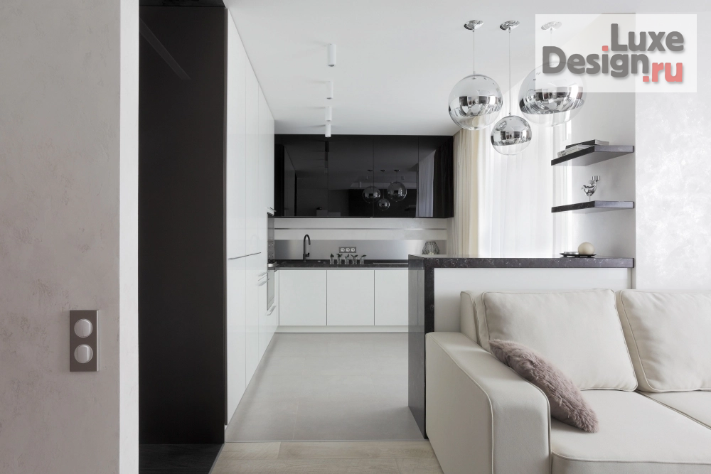 Дизайн интерьера однокомнатной квартиры "Припыленный черный" (фото 5)