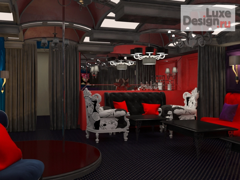 Дизайн интерьера ночного клуба "Сеть камерных караоке-клубов с посадкой на 6-8 столов." (фото 8)