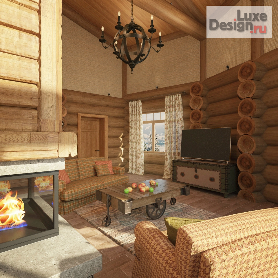 Дизайн интерьера коттеджа "ЕДИНЕНИЕ С ПРИРОДОЙ" (фото 5)