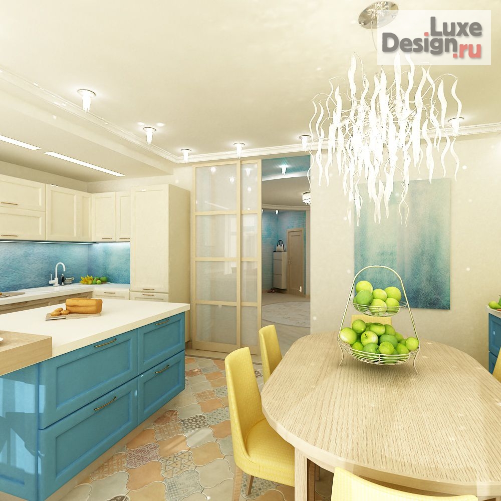 Дизайн интерьера четырехкомнатной квартиры "Квартира в стиле "Фьюжин"" (фото 4)