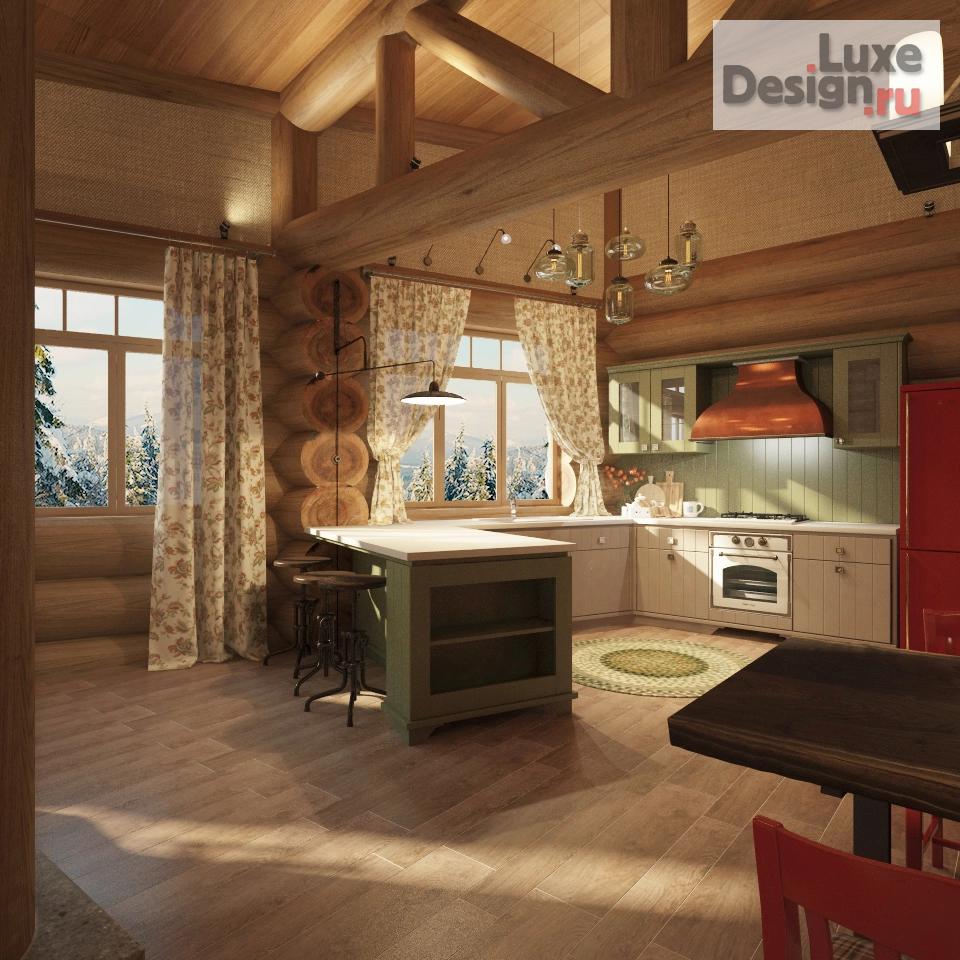 Дизайн интерьера коттеджа "ЕДИНЕНИЕ С ПРИРОДОЙ" (фото 7)