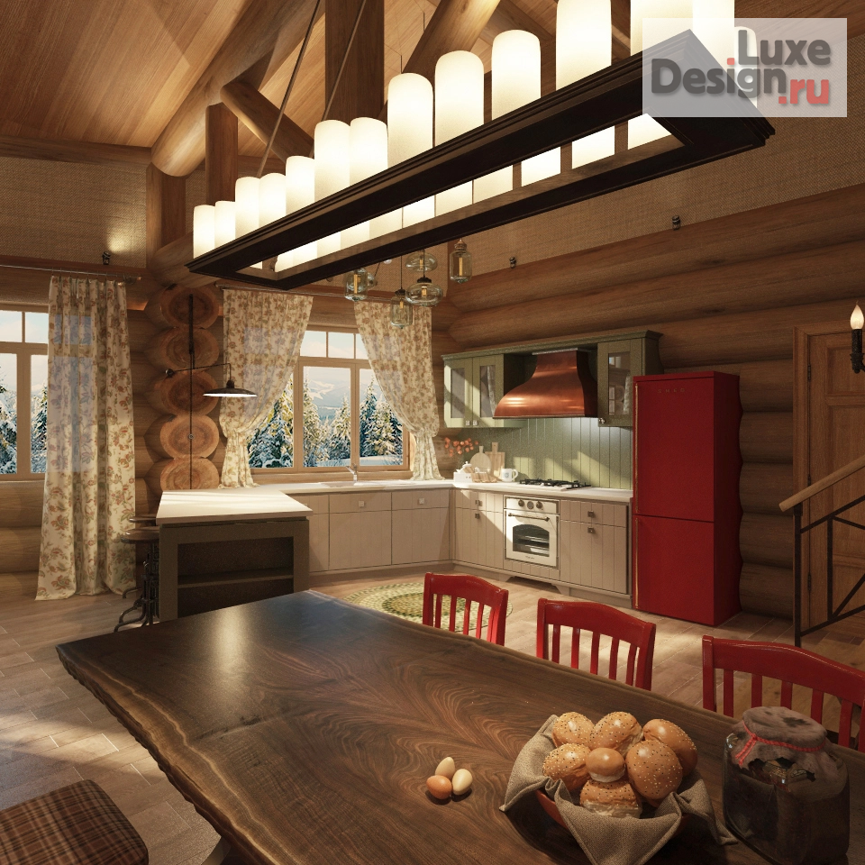 Дизайн интерьера коттеджа "ЕДИНЕНИЕ С ПРИРОДОЙ" (фото 9)