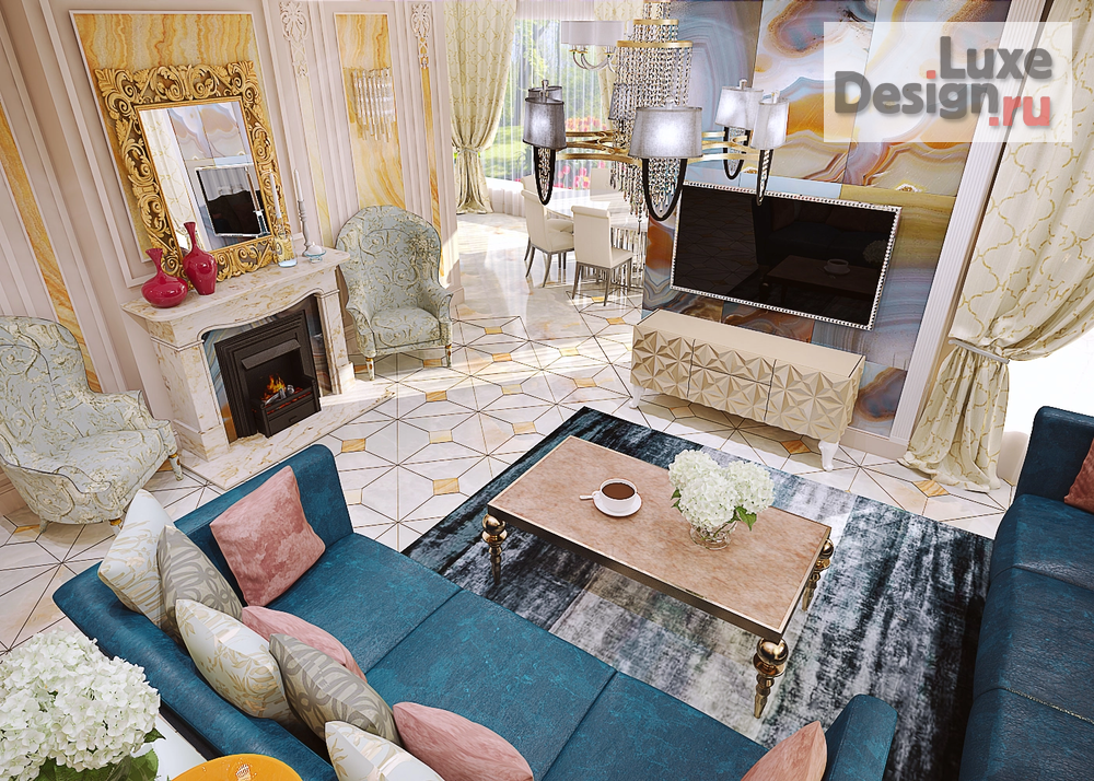 Дизайн интерьера коттеджа "Изысканная классика" (фото 2)