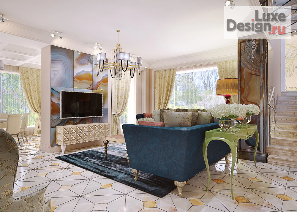 Дизайн интерьера коттеджа "Изысканная классика" (фото 4)