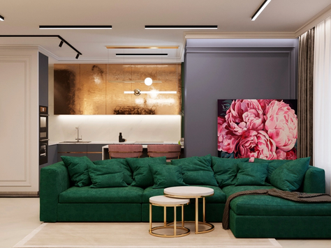 Дизайн интерьера четырехкомнатной квартиры в Екатеринбурге "Академический"