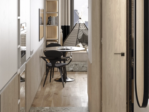 Дизайн интерьера квартиры-студии в Екатеринбурге "Студия для молодой семьи "