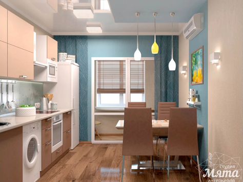 Дизайн интерьера кухни в Екатеринбурге "Дизайн-проект кухни в однокомнатной квартире"