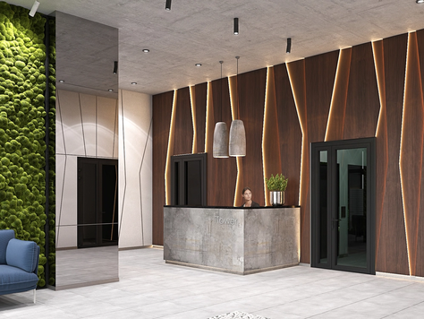 Дизайн интерьера бутика в Екатеринбурге "Дизайн МОП PR-9 ЖК ITOWER дом №1"