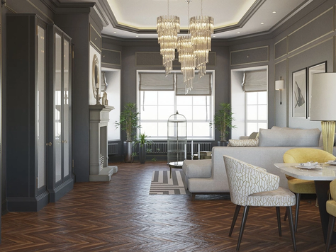 Дизайн интерьера Частного дома в Екатеринбурге "Дом PR-189 в стиле Ар-Дэко г. Пермь"