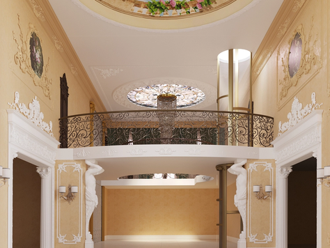 Дизайн интерьера загородного дома в Екатеринбурге "Дизайн интерьера зоны эркера с проемами г.Реж"