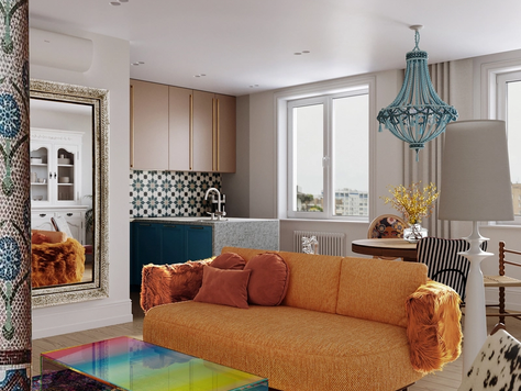 Дизайн интерьера в Екатеринбурге "Калейдоскоп – проект квартиры для семейной пары с дочерью | ЖК "Гулливер""